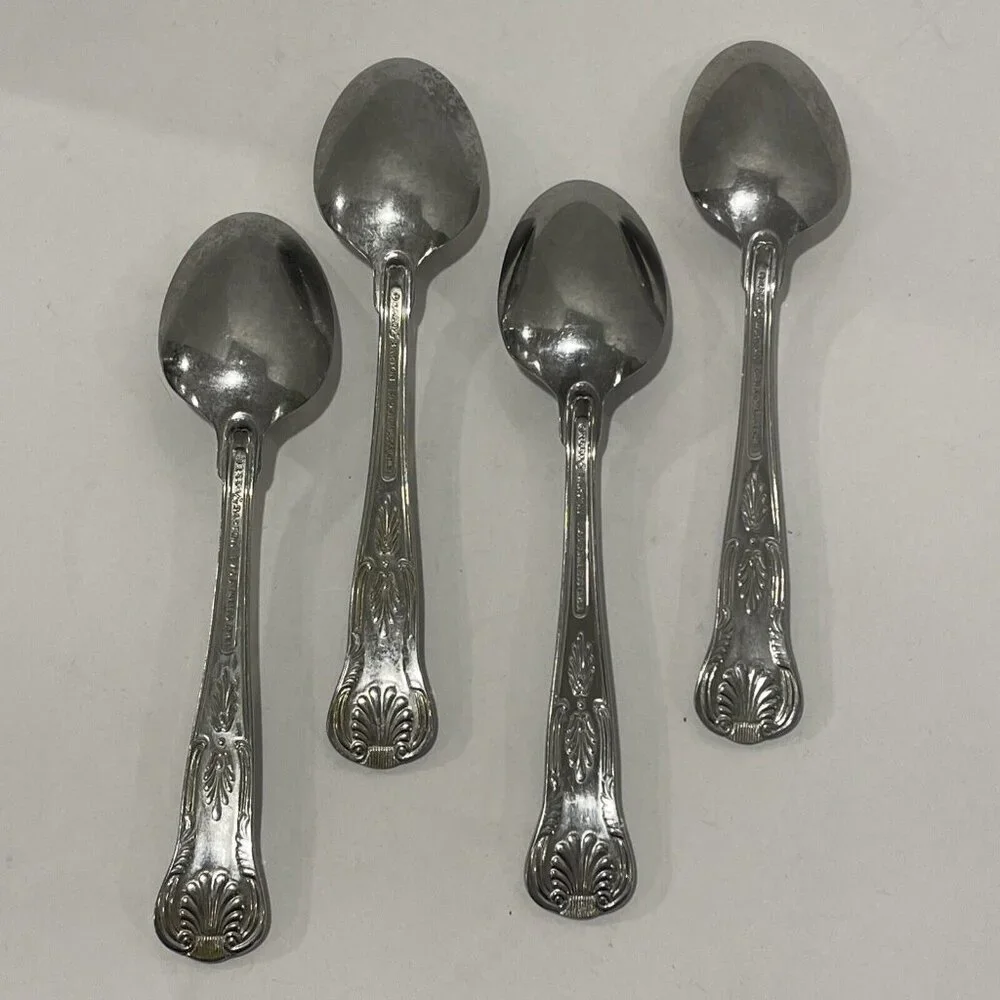 Reed & Barton Select Stainless‎ Flatware Kings 175th Anniversary 4 Soup Spoons